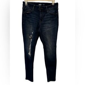 Old Navy Dark Blue Distressed Skinny Jeans